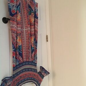 Fly London Multicolor Paisley Midi Dress - Blue, Coral, Pink